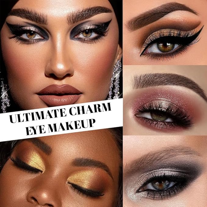 12 Colors Matte Shimmer Eyeshadow - Cool-toned Eyeshadow Palette, Long-Lasting Waterproof Crease-Proof Pigmented, Built-In Mirror, Vegan Cruelty-Free for Daily & Glam Makeup Looks 01#