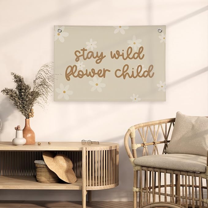 Girls Room Decor, Wildflower Wall Decor Sisters Make The Best Friends Banner Flag for Sisters Room Decoration，Boho Nursery Baby Girls Toddler Kids，Girls Bedroom 30x20,girlroom