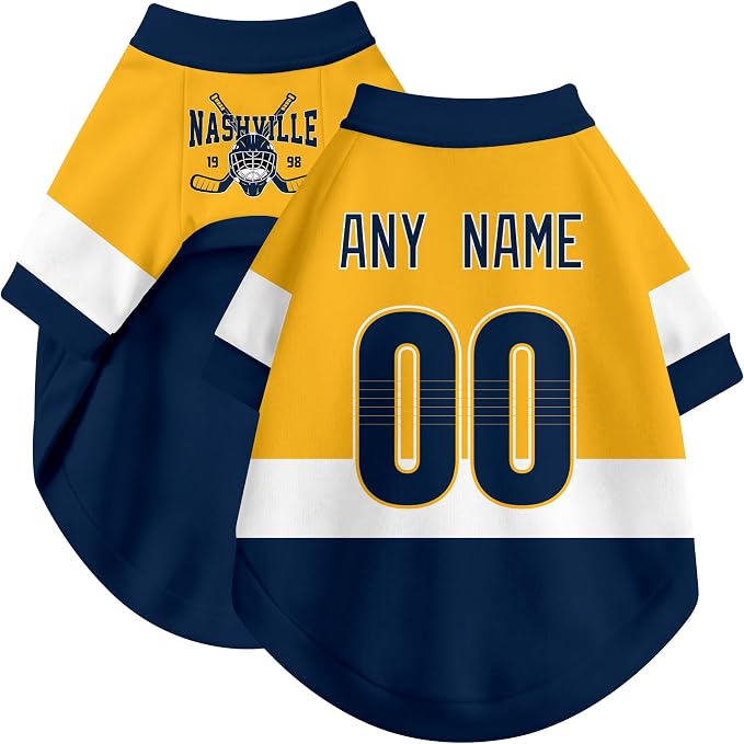 Nashville Dog Clothes Personalized Pet T Shirt for Dogs Gift | Custom Name Number Jersey Style Pet Shirt for Dog
