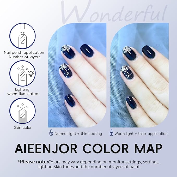Blue Nail Polish, Quick Dry Nail Polish, Streak Free, Long Last Fingernail Polish for Autumn Wedding Nails, Cozy Fall Manicure, Back to School Nail Looks, Salon Quality at Home, 0.35 fl oz