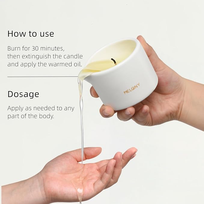 MELONY Massage Candle | Gentle Softening for Nourished, Hydrated, Balanced Skin (Coconut 130 g / 4.59 oz)