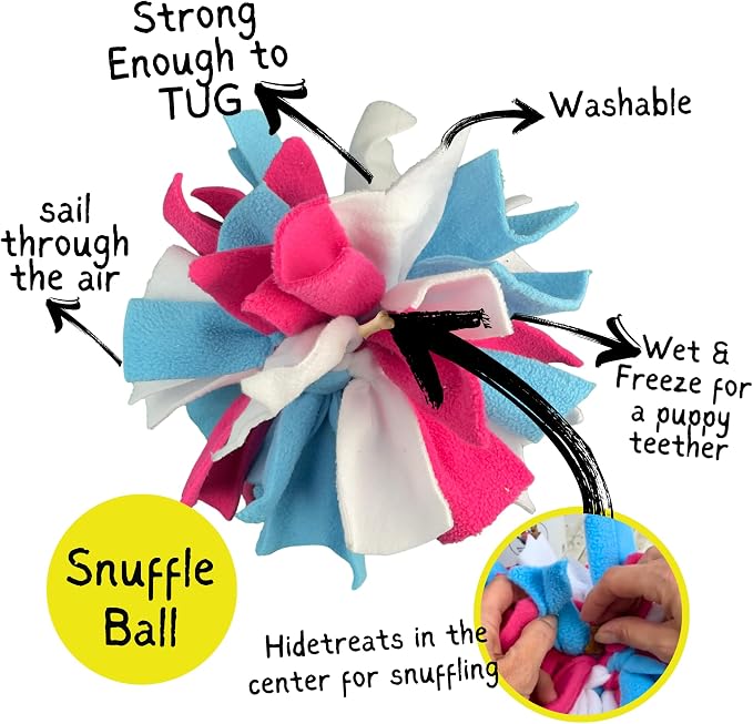 Chelsy's Toys Interactive Snuffle Ball for Dogs, Mental Stimulation Toy, Slow-Play Treat Dispenser, Brain Exercise for Puppies & Seniors, Teething Relief, Blue, Orange, Purple (Blue)