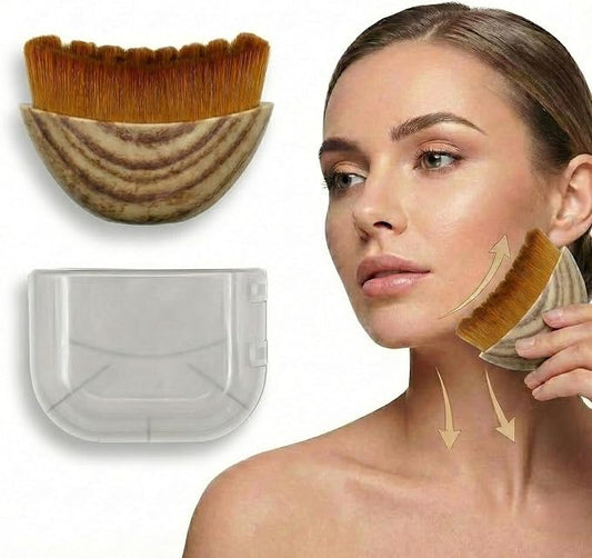 Lymphatic Contour Face Brush for Sculpting & Anti-Puffiness – Ultra-Soft Bristles for Detox, Lift & Skin Glow – Facial Skincare Tool for Jawline Definition & Makeup Prep
