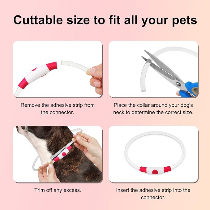 Led Dog Collar - Waterproof Lighted Doggie Collars for Night Rechargeable, High Visibility TPU Cuttable Lighted Pet Collar (Red)