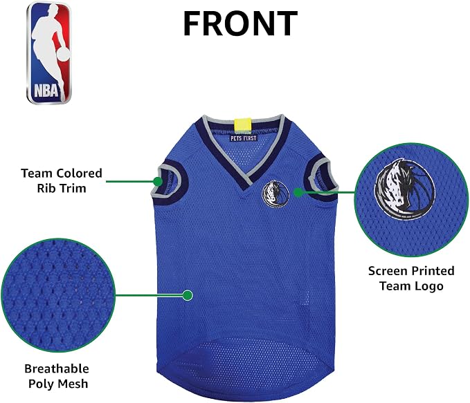 Pets First NBA Dallas Mavericks Dog Jersey, XX-Large- Tank Top Basketball Pet Jersey for Dogs & Cats, Size XX-Large