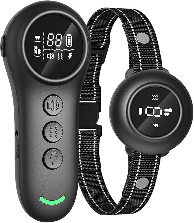 SmartPet Dog Training Collar with Remote - 4500FT Range, 3 Modes Beep Vibration Shock, IPX7 Waterproof Rechargeable Anti Bark Collar for Small Medium Large Dogs (10-120 lbs)