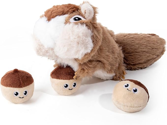 Hollypet Squeaky Hide and Seek Dog Toys for Small and Medium, Pine Cone