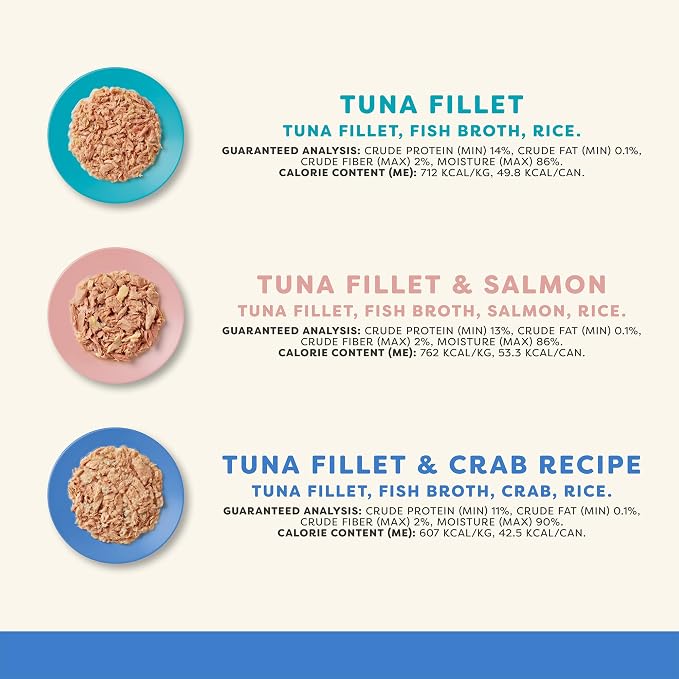 Applaws Fish Variety in Broth Wet Cat Food, 3-Flavor 12-Pack 2.47 oz Cans | 100% Natural, High Quality Ingredients, High Protein, No Artificial Additives, Limited Ingredients