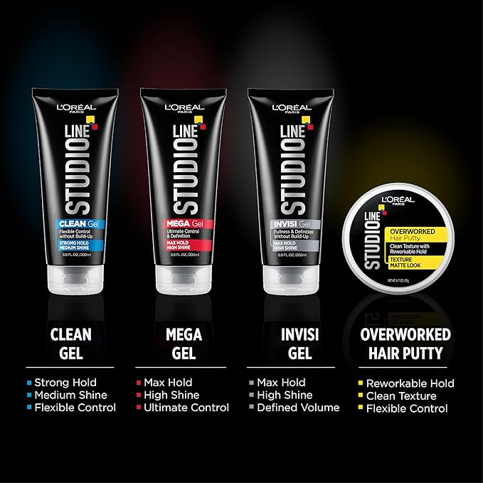 L'Oreal Paris Studio Line Clear Minded Clean Gel - Strong Hold 6.8 fl; oz.,(Pack of 2)