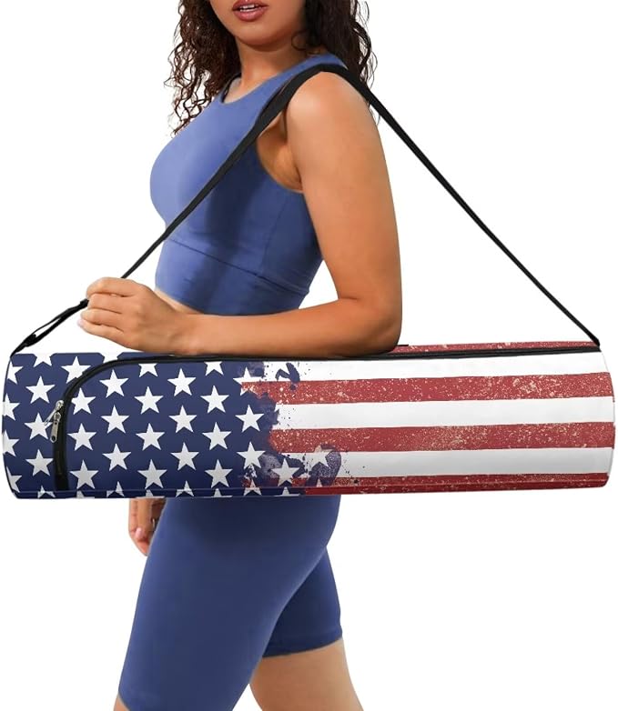 Yoga Mat Bag with Adjustable Shoulder Strap and Handle Zipper, 30in Wide x 6.3in Diameter for Yoga Mat Storage