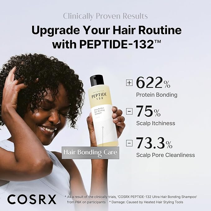 COSRX PEPTIDE 132 Hair Bonding Shampoo - Daily Scalp Treatment for Dandruff, Repairs & Strengthens All Dry and Damaged Hair Types - 13.52 fl oz