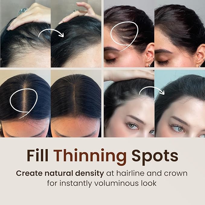 The Face Shop Quick Hair Puff - Natural Brown - Root Touch Up Hair Color, Hairline Powder Conceals Hair Loss, Hair Topper for Women & Men - Hair Fibers for Thinning Hair, Root Cover Up, Gray Concealer