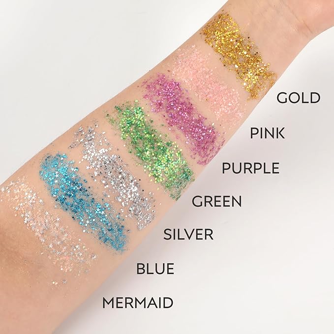 Blue Body & Face Glitter Stick,【Waterproof】【Long-Lasting】【Sparkling】 for Singer Concert Outfits, Festival Rave Mermaid Accessories Chunky Glitter Makeup for Women (06# Blue)