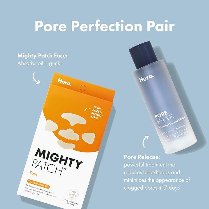 Hero Cosmetics Pore Release Blackhead Clearing Solution, 3.38 Fl Oz | Blackhead Remover Toner; Exfoliating 2% Salicylic Acid Toner Featuring AHA, BHA, and PHA; Acne Treatment