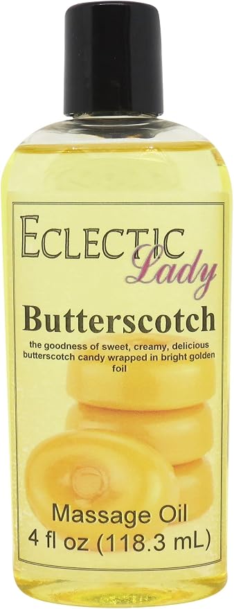 Butterscotch Massage Oil, 4 oz, With Sweet Almond Oil and Jojoba Oil