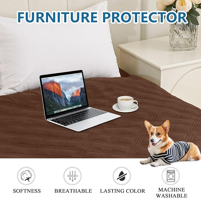 Waterproof Reversible Dog Blanket, Soft Couch Cover for Dogs Washable | Dual-Sided Waterproof Pet Bed Blanket, Resist Stains Spills & Pet Hair, Practical Furniture Protector For Pets, Size 82"x102"