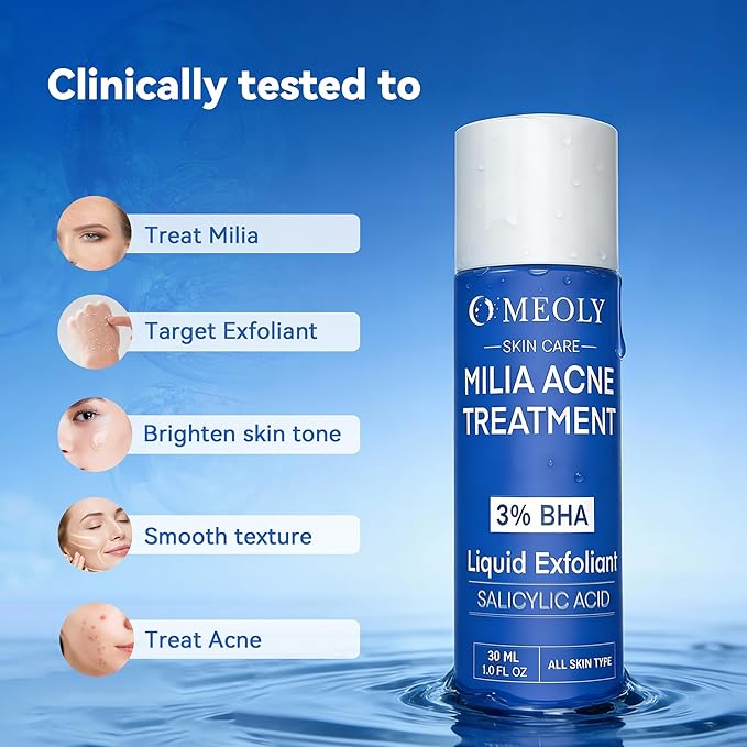 Milia Remover for face and eyes: Milia remover treatment with 3% Salicylic Acid for Acne exfoliant, Advanced formula for Men and Women 30ML