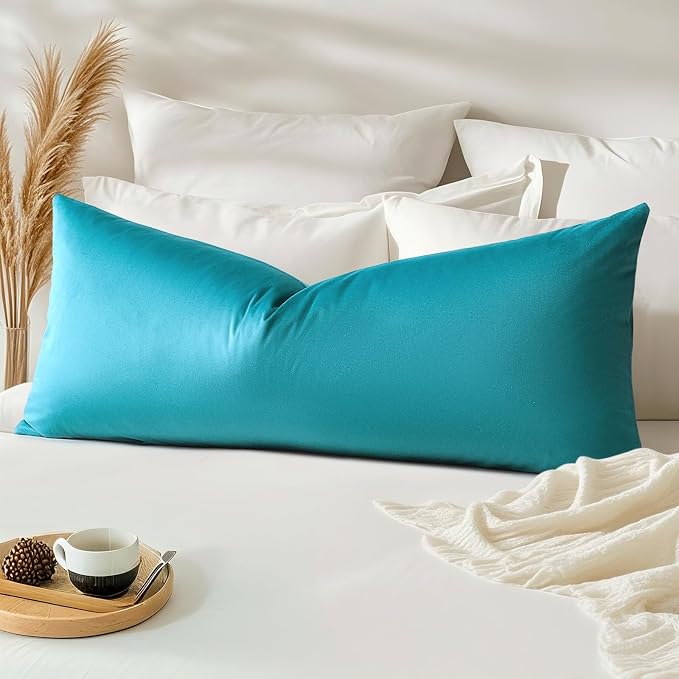 Artscope Luxury Velvet Lumbar Pillow Cover Super Soft Decorative Rectangle Pillowcases Soft Solid Cushion Cases for Couch Sofa Bedroom Car Decor 14x36 Inch Teal