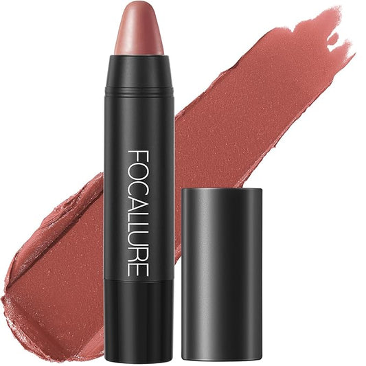 FOCALLURE Ultra Chic Lipstick,Rich Vitamin E Lip Crayon,Lightweight Color without Drying or Fading,Long Lasting Waterproof Lips Makeup,FUZZY WUZZY