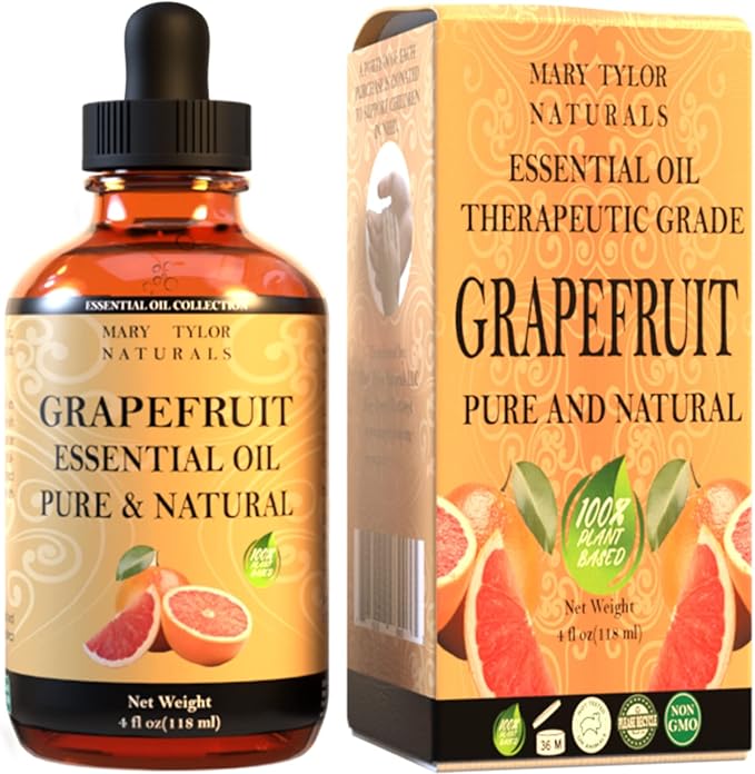 Grapefruit Essential Oil (4 oz), Premium Therapeutic Grade, 100% Pure and Natural, Perfect for Aromatherapy, Diffuser, DIY by Mary Tylor Naturals