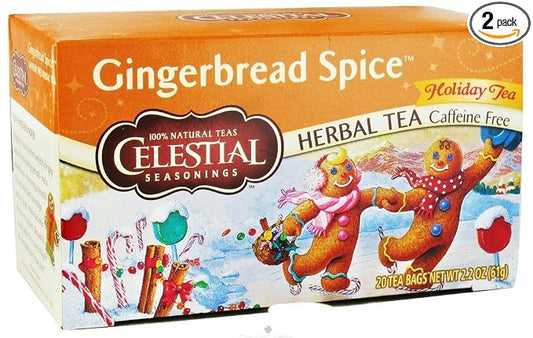 Celestial Seasonings Holiday Tea Gingerbread Spice Herb Tea, 20-count (Pack of 2)