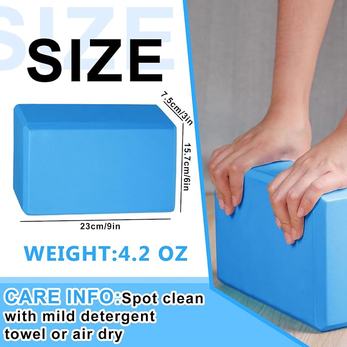 Honoson 20 Pcs Yoga Blocks Bulk 9''x6''x3'' High Density EVA Foam Blocks for Exercise Pilates Meditation, Lightweight Non-slip Surface, Improve Strength Balance Flexibility