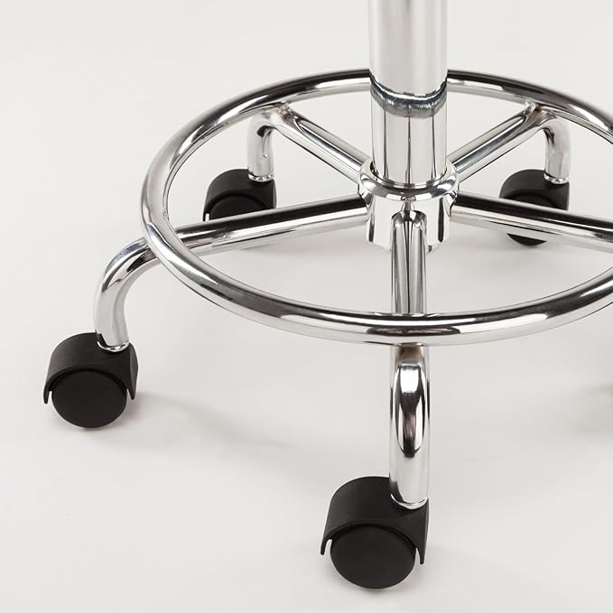 Ergonomic Saddle Stool Adjustable Pneumatic Swivel Rolling Saddle Seat Stool with Wheels for Medical Hygienic SPA Massage Salon Home and Office 506 Haku (Black)
