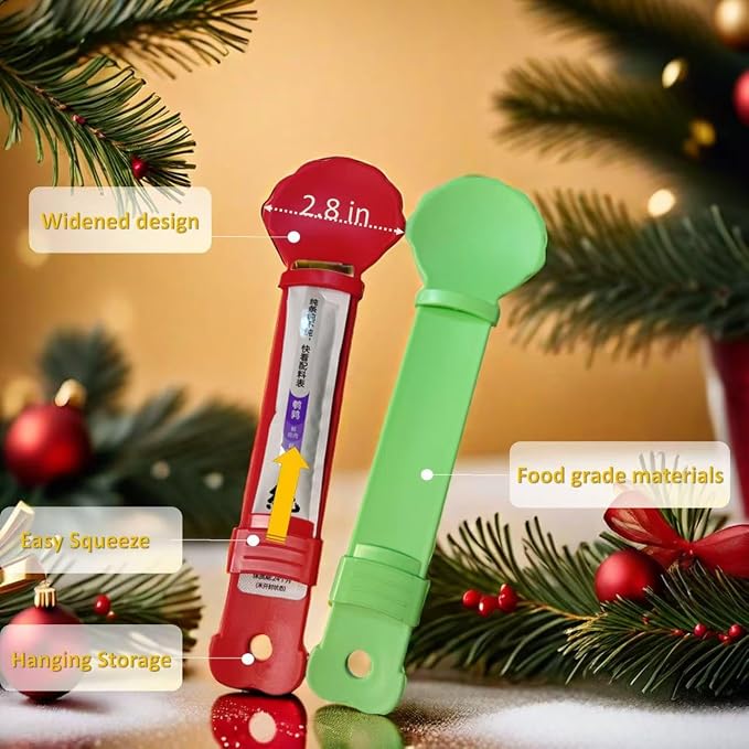 2pcs Cat Strip Feeder Spoon, Happy Spoon for Cats, Cat Lickable Squeezable Creamy Treat, Cat Wet Treats Dispense Spoon, Cat Treat Spoon Squeeze, Gift for Pet (Red&Green)