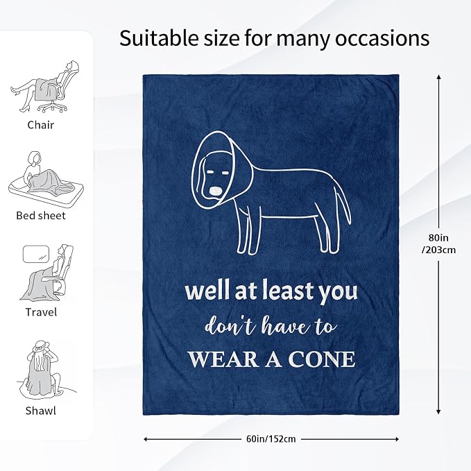 Get Well Gifts for Men Throw Blanket 60" x 80", Get Well Gifts for Men After Surgery, Feel Better/After Surgery/Surgery Recovery/Thinking of You/Get Well Soon Gift