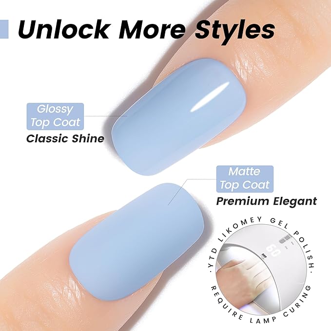 YTD Likomey Gel Nail Polish,15ml Light Blue Soak Off UV Nails Gel,Salon Home DIY Nail Art Manicure and Pedicure Gel Varnish,CS440