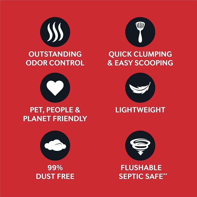 World's Best Cat Litter, Multiple Cat, Unscented, Odor Control, 15 lb Bag | Controls tough multi-cat odors and lasts 2x longer; natural corn litter, quick clumping, flushable, 99% dust free