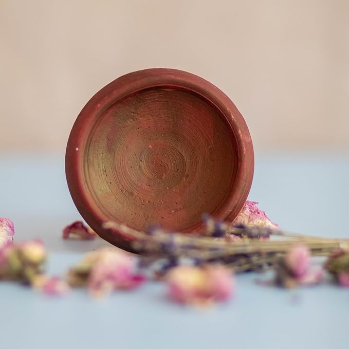 Set of 2 Moroccan Lip Stain Pots – Organic & Long-Lasting Natural Lip Tint in Clay Pots, Made with Pomegranate and Rose Extracts