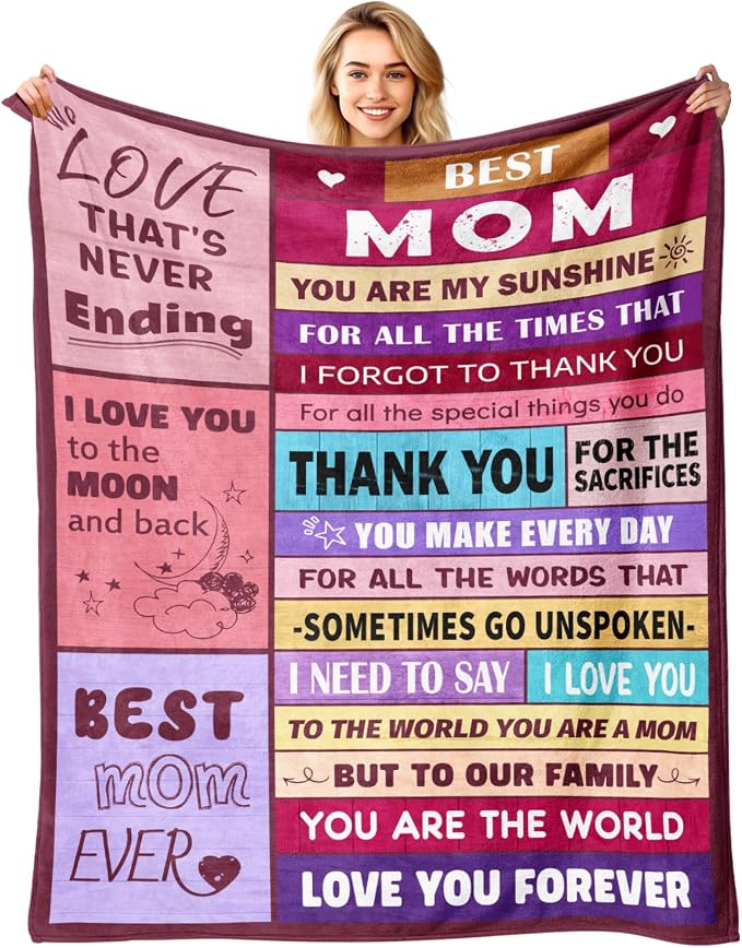 Birthday Gifts for Mom from Daughter or Son, To My Mom Blanket, 50" x 60" | Best Mom Ever Gift, I Love You Mom Gifts On Christmas, Mothers Day, Valentines Day, Anniversary