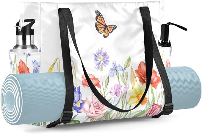 MCHIVER Yoga Bag for Women Men Large Yoga Mat Bag with Adjustable Strap Workout Bags Totes for Pilates Yoga Travel