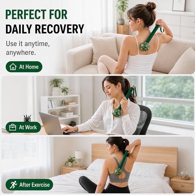 Mugwort Massage Hammer, Manual Percussion Massage Tool, Handheld Back Massager for Muscle Relaxation, Shoulder & Full Body Recovery, Easy Self Massage, Portable Home Use