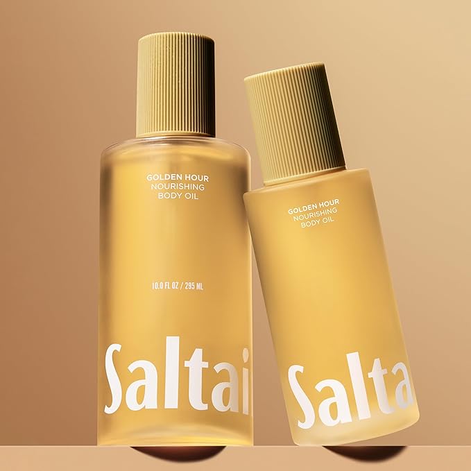 Saltair Body Oil – Jumbo Size After Shower and Bath Oil for Women and Men. Botanical, Non-Greasy, Well-Absorbing Moisturizer for Hydrating Dry Skin – 10oz Bottle, Golden Hour Scent