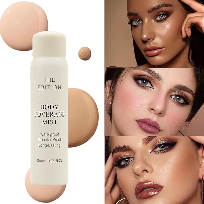The Edition Body Coverage Perfector Spray – Flawless Full Body & Leg Makeup | Skin-Perfecting Foundation, Tattoo & Scar Concealer, Waterproof, Long-Lasting & Transfer-Proof (Golden Bronze)