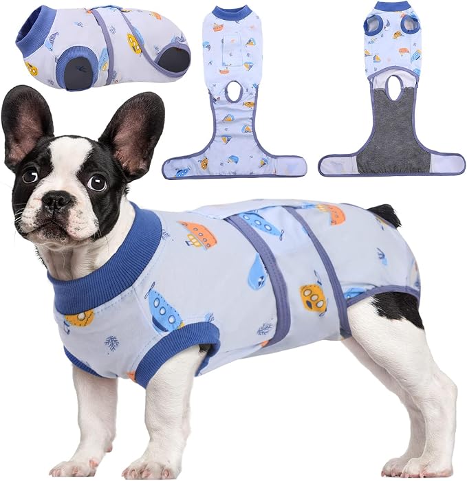 Kuoser Recovery Suit for Dogs Cats, Soft Dog Surgery Suit Female Male Spay | Professional Dog Onesie for Surgery, Substitute E-Collar & Cone, Prevent Licking Dog surgical suit Pet Neuter Suit