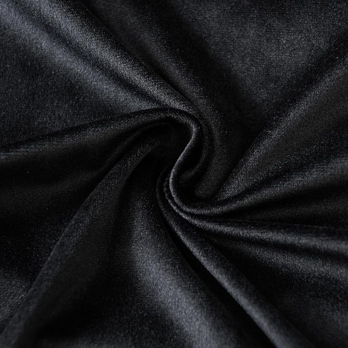 JUSPURBET 28x28 Decorative Velvet Throw Pillow Covers Cases Set of 2,Black | Cozy Soft Euro Cushion Covers Cases with Hidden Zipper for Couch Sofa Bed Living Room Bedroom Halloween Decor