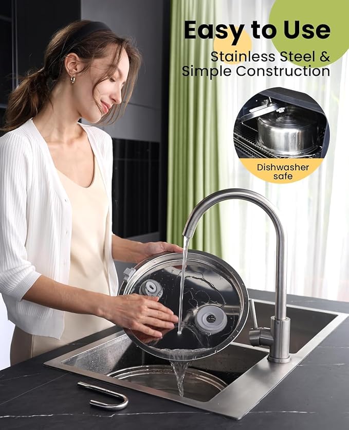 Oneisall 7L/230oz Pet Water Fountain | 25db Quiet Design,304 Stainless Steel,Contain 6Set Filters,Visual Water,5-Layer Filtration,Fit for Living Room Kitchen