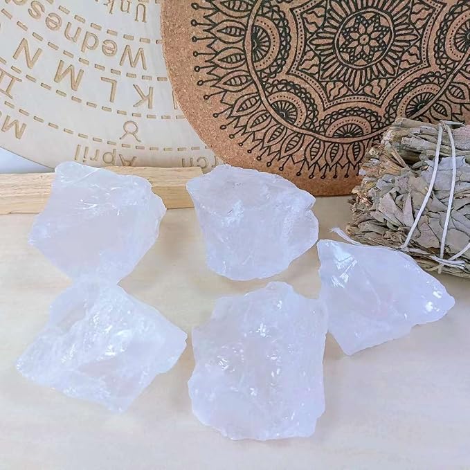 LAIDANLA 1lb 2" Clear Quartz Natural Rough Stones Crystal Large Raw Crystals Bulk Healing Gemstones for Reiki Healing Tumbling Fountain Rocks Wire Wrapping Decoration Cabbing Lapidary