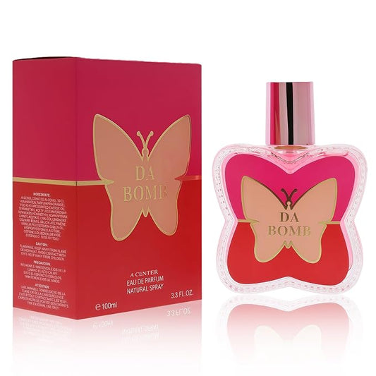 A CENTER Da Bomb Women's Eau de Parfum | 3.3 Fl Oz Sweet Floral Amber Cologne | Vanilla Fruity Scent Gift for Her