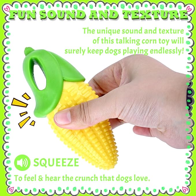 DAMAH Dog Chew Corn Toy,for Aggressive Chewers Small Medium Large Breed,Interactive Squeaky Dog Tooth Cleaning Tool Water Float Toy,Suitable for Small,Medium and Large Dogs