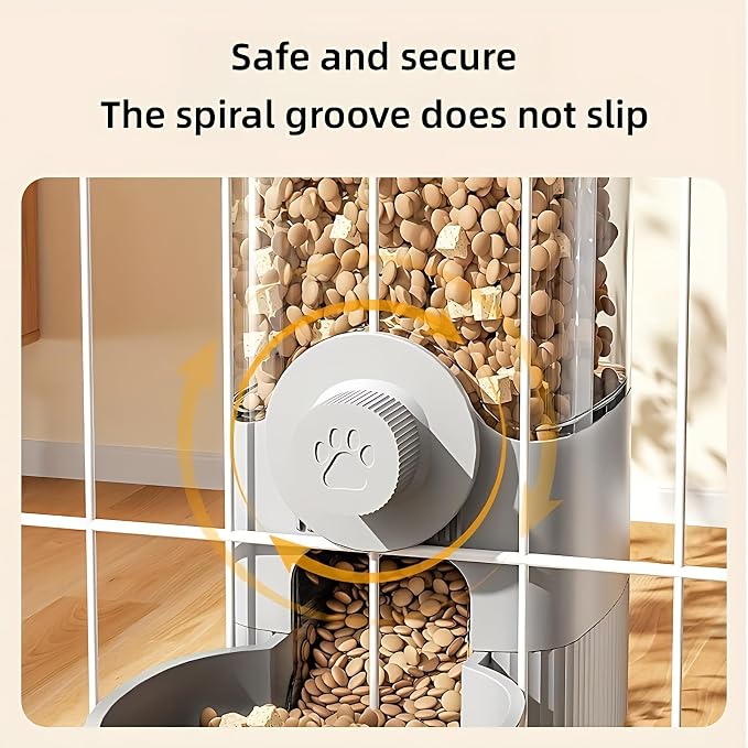 GPY Automatic Hanging Gravity Pet Feeder and Water Dispenser Set | Automatic Rabbit Bunny Feeder and Guinea Pig Water Bottle Water Dispenser for Dogs Cats Pets Animals Large Capacity (Grey)