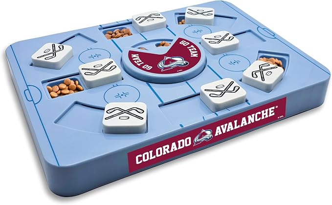 Pets First NHL Colorado Avalanche Large Puzzle Toy, New Size, Interactive Dog Treat & Slow Feeding Toy