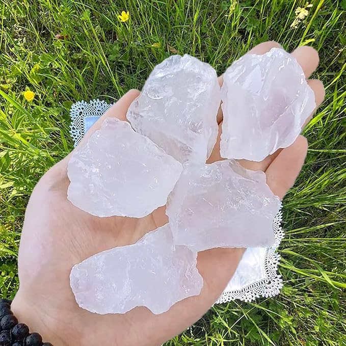 LAIDANLA 1lb 2" Clear Quartz Natural Rough Stones Crystal Large Raw Crystals Bulk Healing Gemstones for Reiki Healing Tumbling Fountain Rocks Wire Wrapping Decoration Cabbing Lapidary