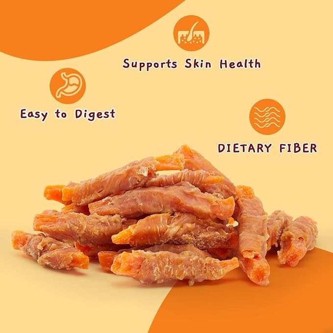 Jungle Calling Chicken & Sweet Potato Dog Treats, Fiber-Rich Chews, 1.33 lb | For Medium & Large Breeds, Rawhide Free, High Protein, Stomach-Friendly, Dental Health, Ideal for Training & Rewards