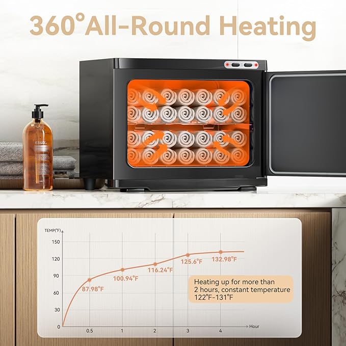 23L Hot Towel Warmer Spa, Large 2-in-1 Spa Towel Warmers for Facials Esthetician, Towel Warmer Cabinet Towel Heater for Barber, Salon(Black)