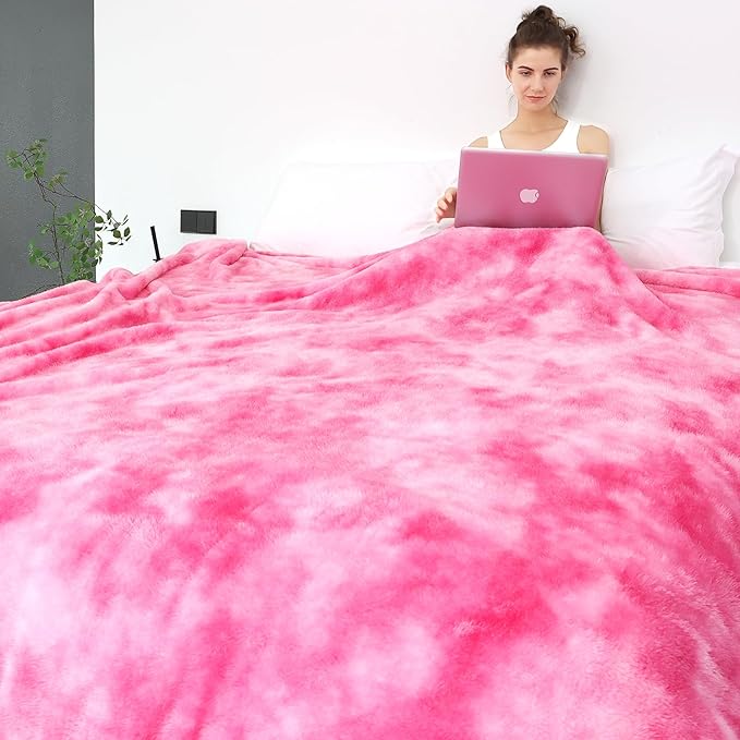 Throw Blanket for Women, Soft Cozy Fleece Blanket for Couch Bed, Warm Fluffy Decorative Blanket, Birthday Valentine’s Day Galentine’s Mothers Day for Mom Wife Girlfriend Sister