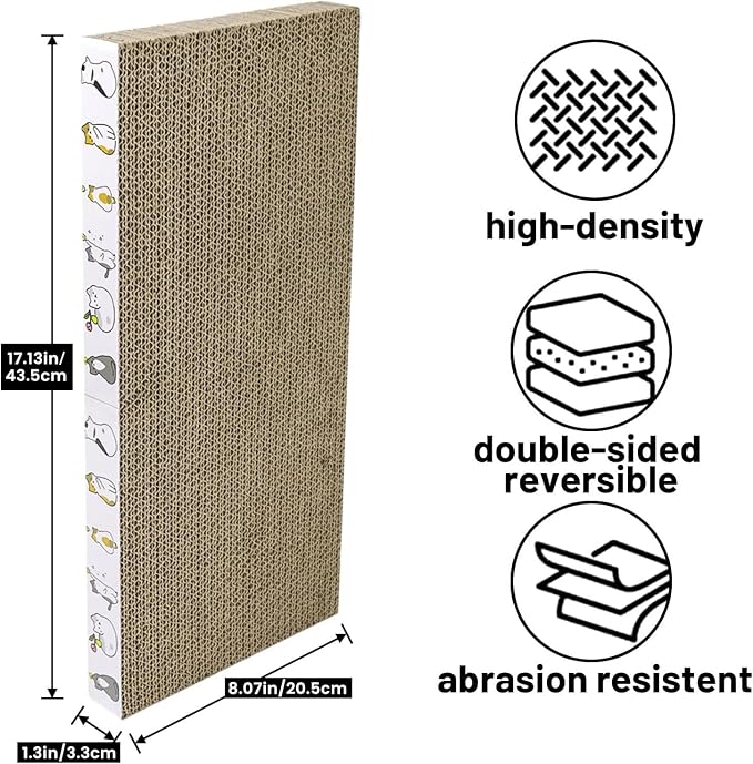 PatiencET Cardboard Cat Scratcher 5 Pack, Cat Scratching Board with Catnips | Flat Double-Sided Cat Scratch Pad for indoor Small Medium Cats Kittens